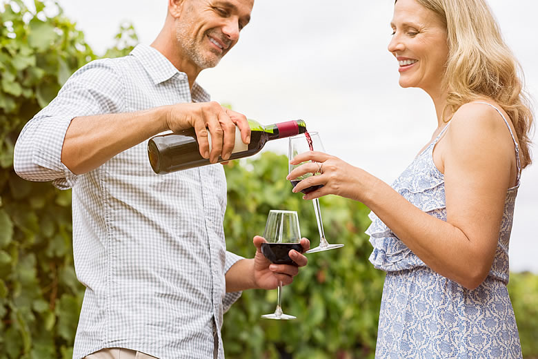 Couple Drinking Red Wine