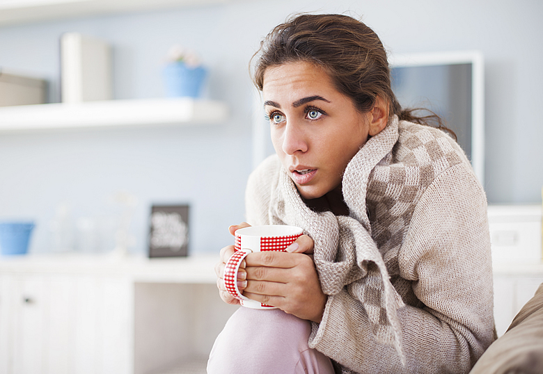 Woman Sensitive to Cold