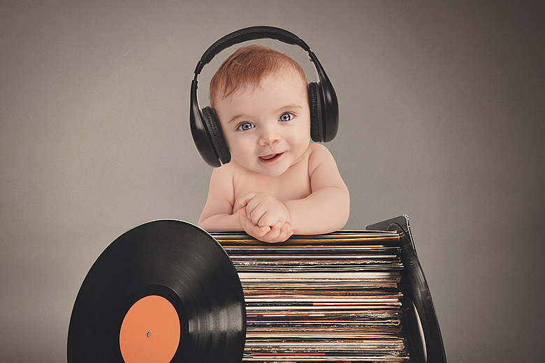 Baby Listening to Music
