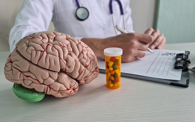 Doctor with Brain and Supplements