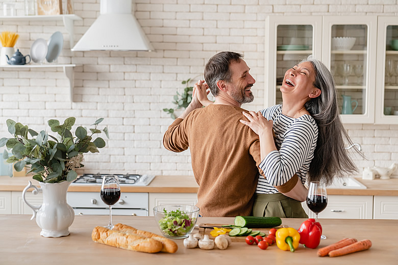 Man and Woman Dancing in Kitchen